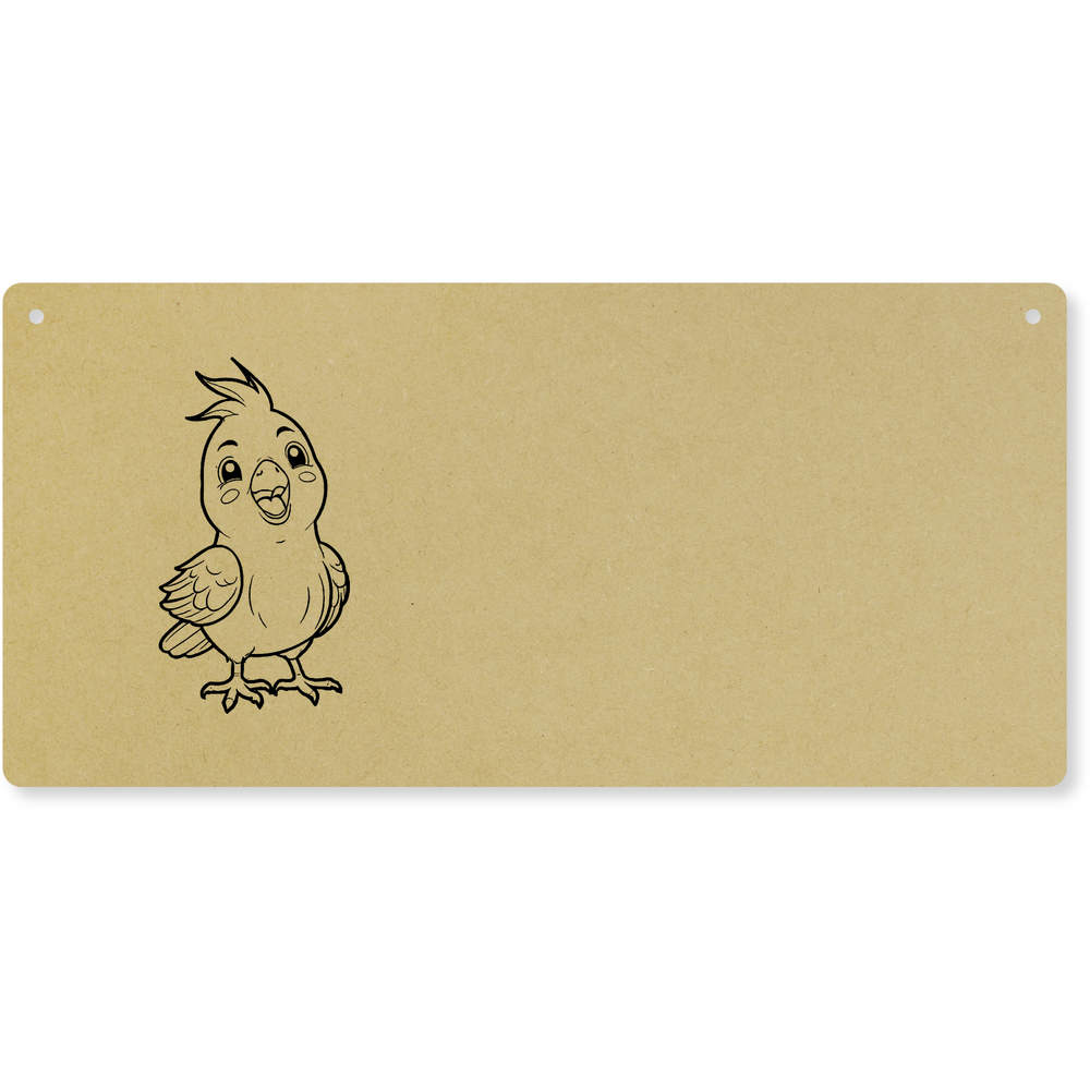 'Cockatiel Singing' Large Wooden Wall Plaque / Door Sign (DP00060321)