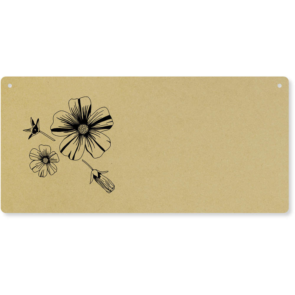 'Flower Heads & Seed Pod' Large Wooden Wall Plaque / Door Sign (DP00060493)