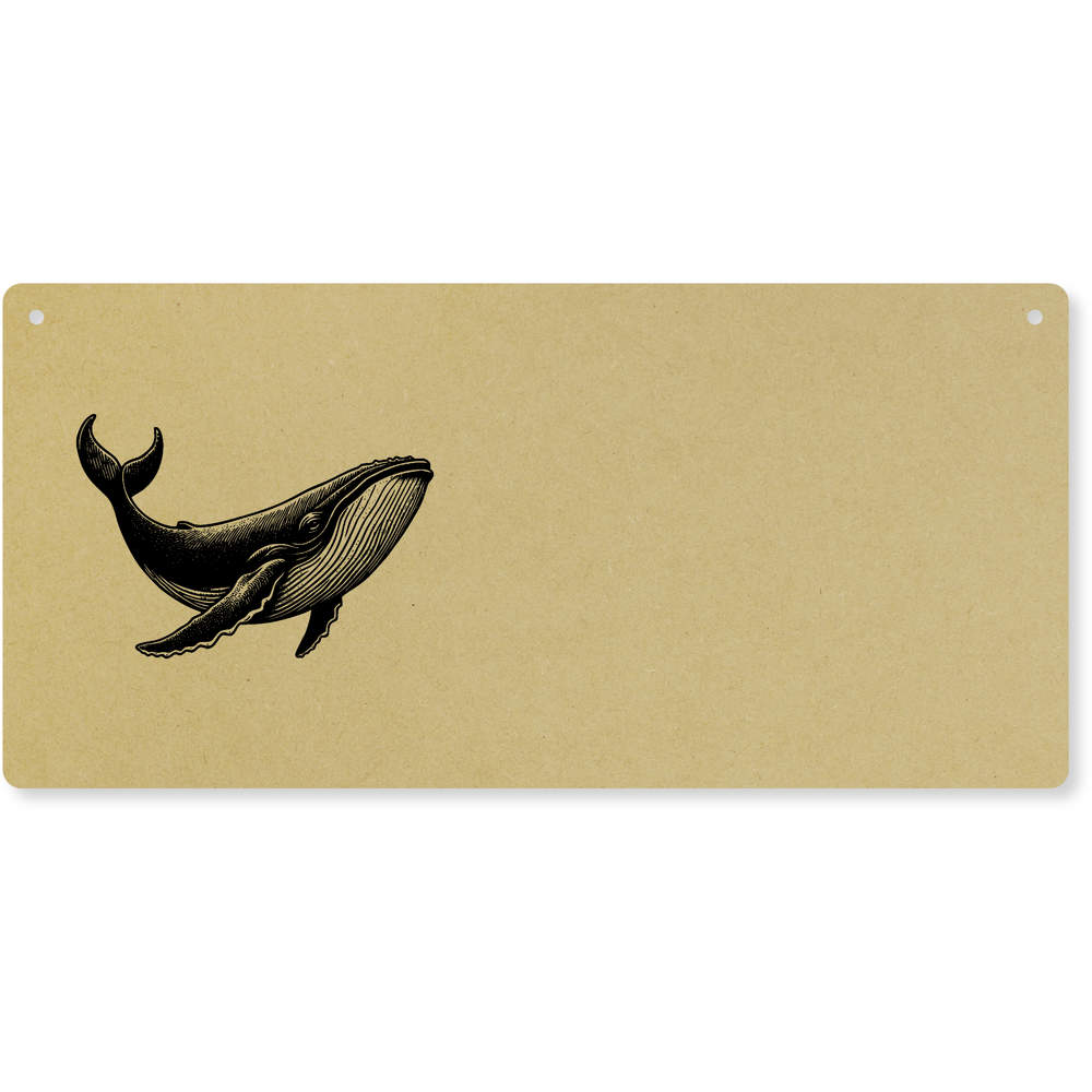 'Humpback Whale' Large Wooden Wall Plaque / Door Sign (DP00060656)