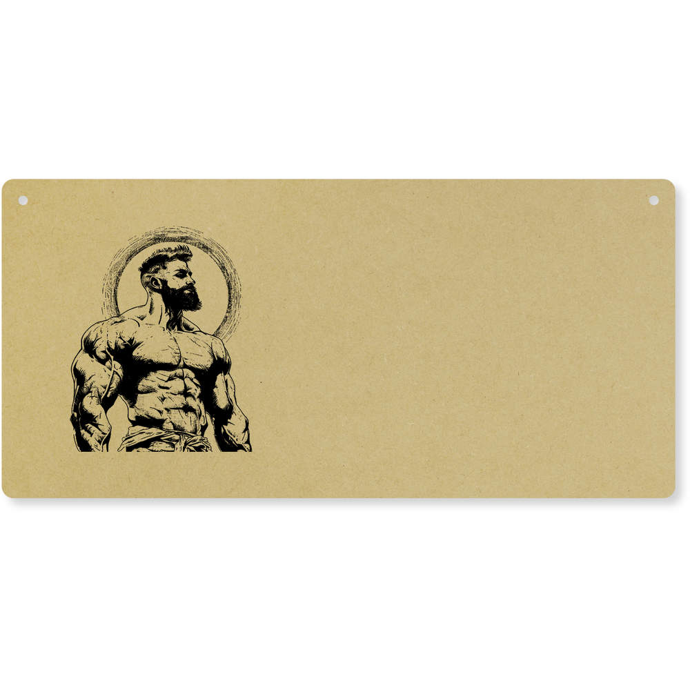 'Strongman with Beard ' Large Wooden Wall Plaque / Door Sign (DP00060738)
