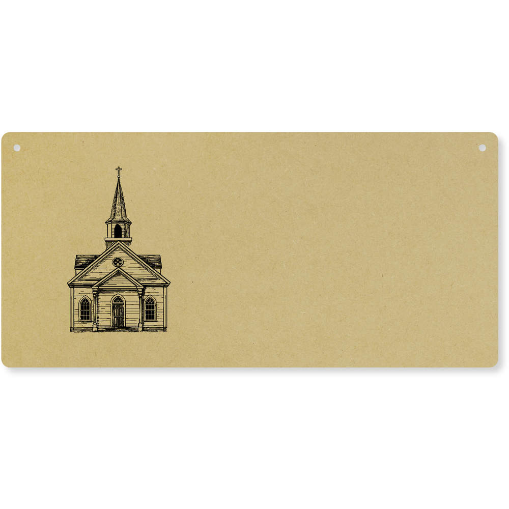 'Old Wooden Church' Large Wooden Wall Plaque / Door Sign (DP00060904)