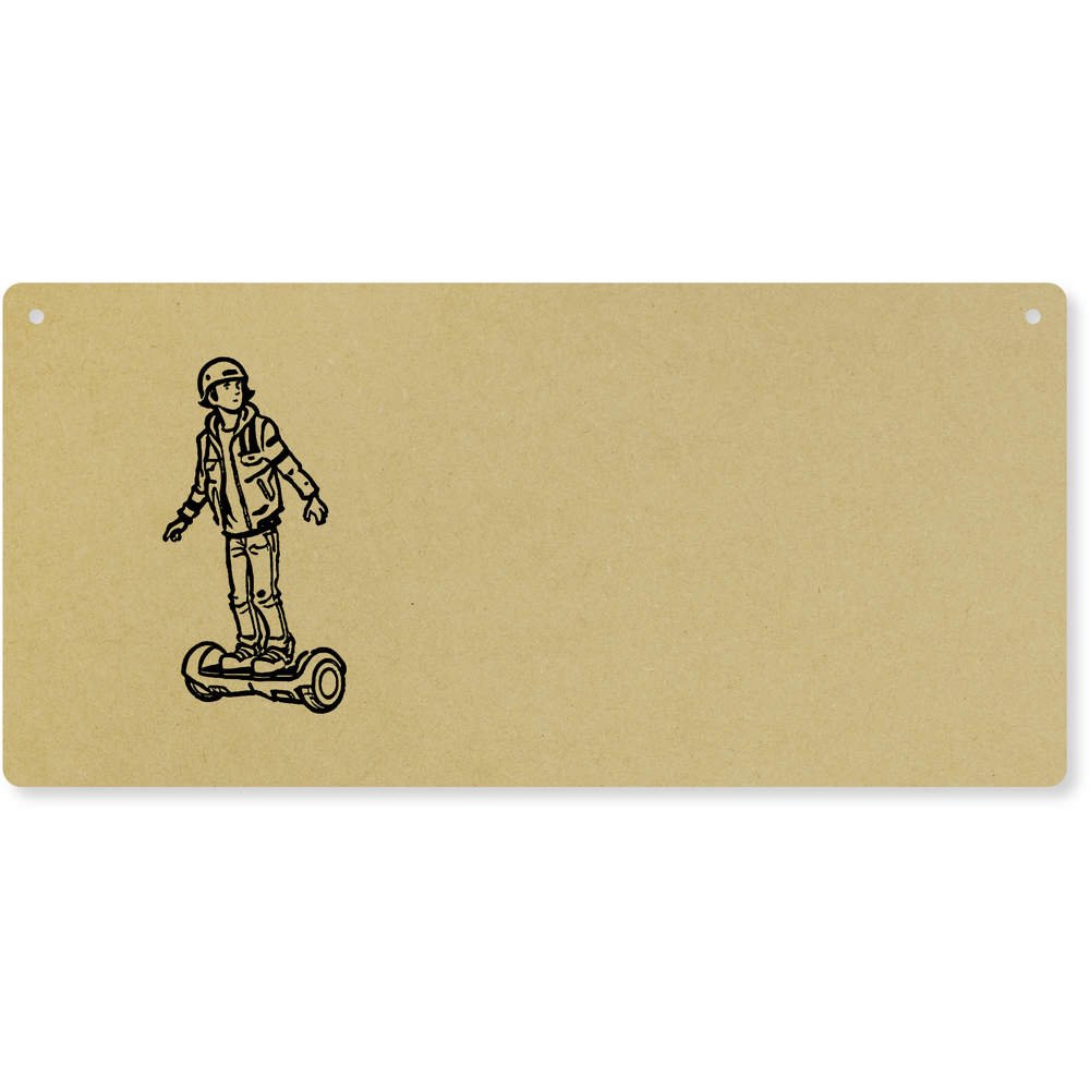 'Boy On Electric Hoverboard' Large Wooden Wall Plaque / Door Sign (DP00061137)