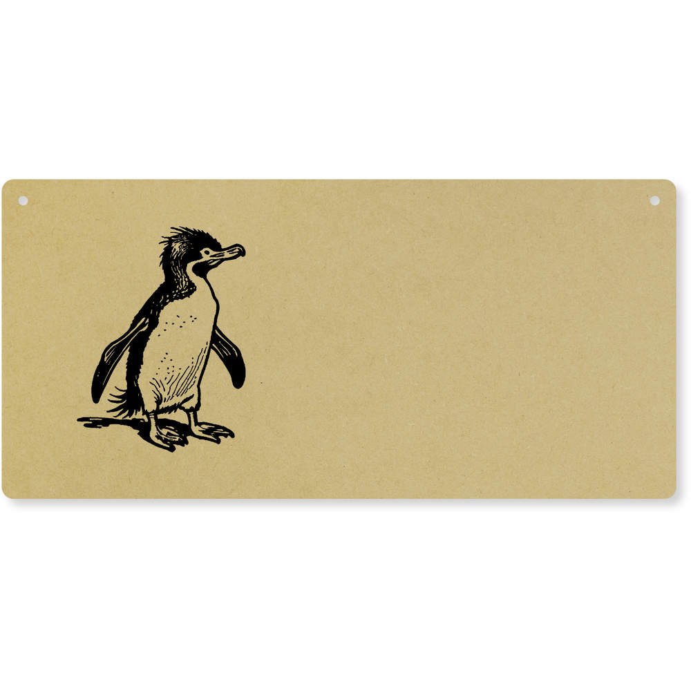 'Southern Rockhopper Penguin' Large Wooden Wall Plaque / Door Sign (DP00061281)