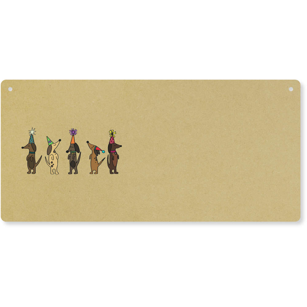 'Dachshund Party Time' Large Wooden Wall Plaque / Door Sign (DP00061646)
