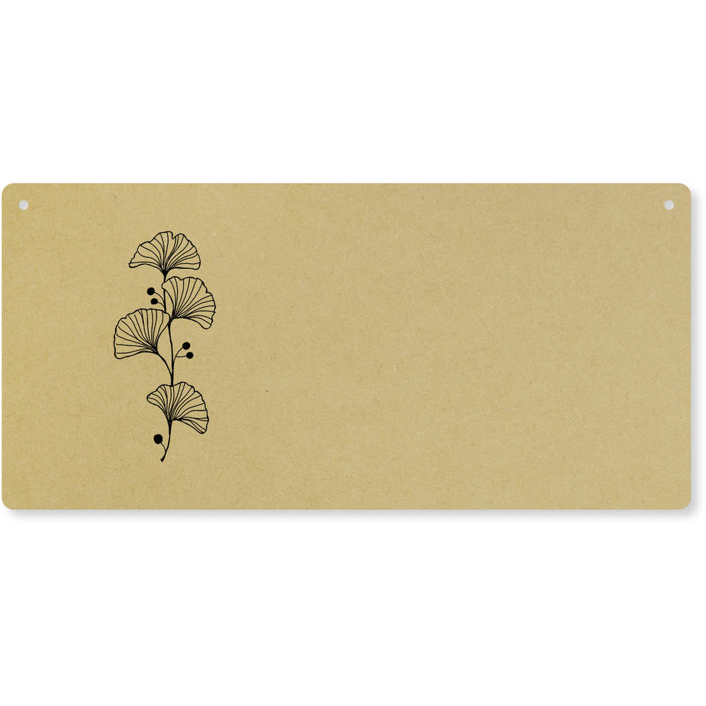 'Ginkgo Biloba Leaf' Large Wooden Wall Plaque / Door Sign (DP00061697)