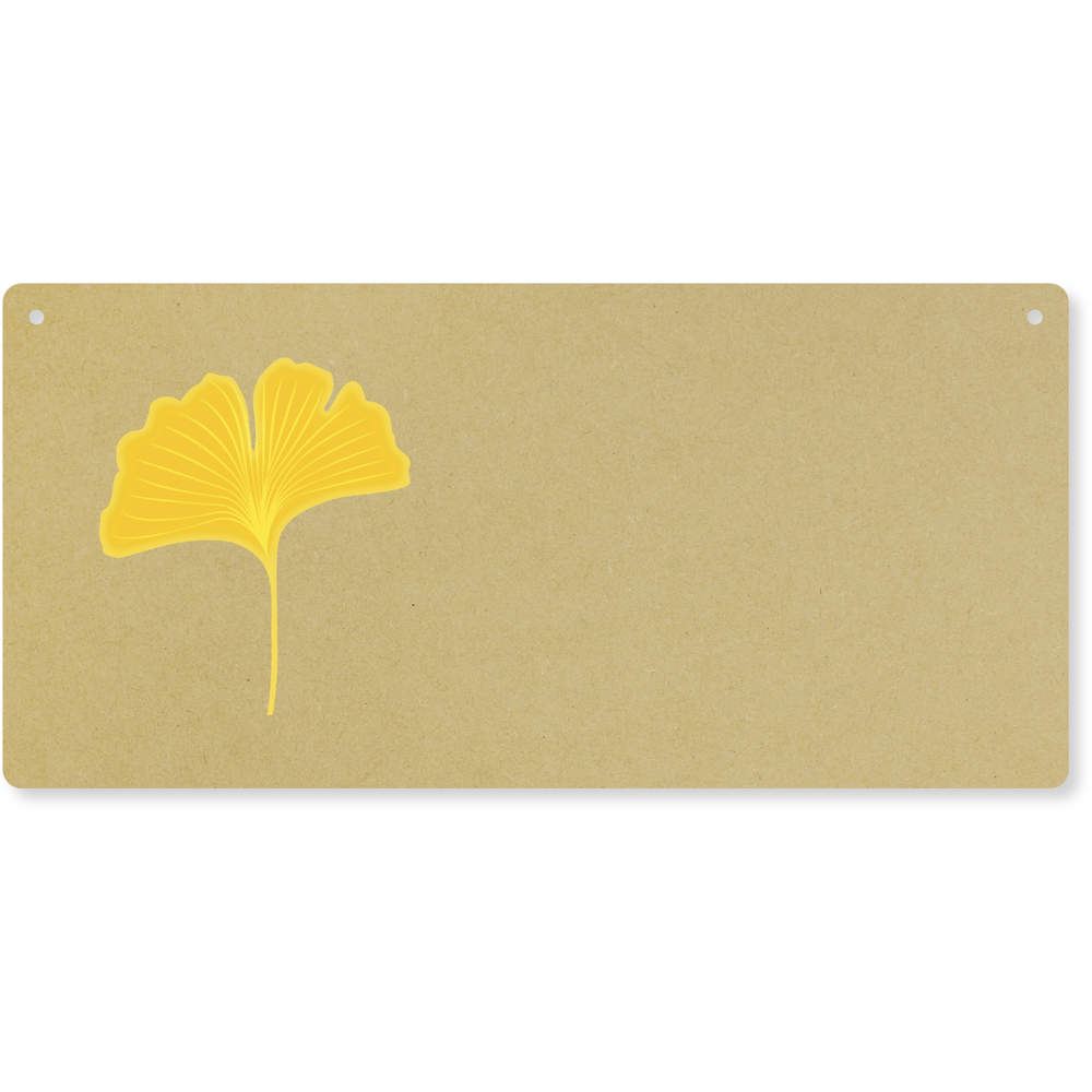 'Yellow Ginkgo Leaf' Large Wooden Wall Plaque / Door Sign (DP00061856)