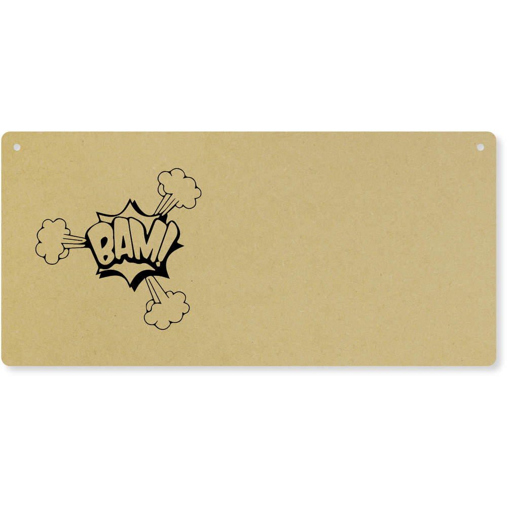 'Bam! Comic Style Action Bubble ' Large Wooden Wall Plaque / Door Sign (DP00061951)