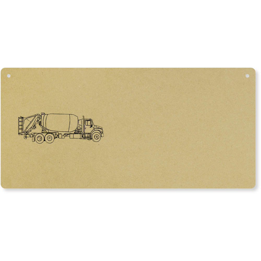 'Construction Cement Truck' Large Wooden Wall Plaque / Door Sign (DP00062878)