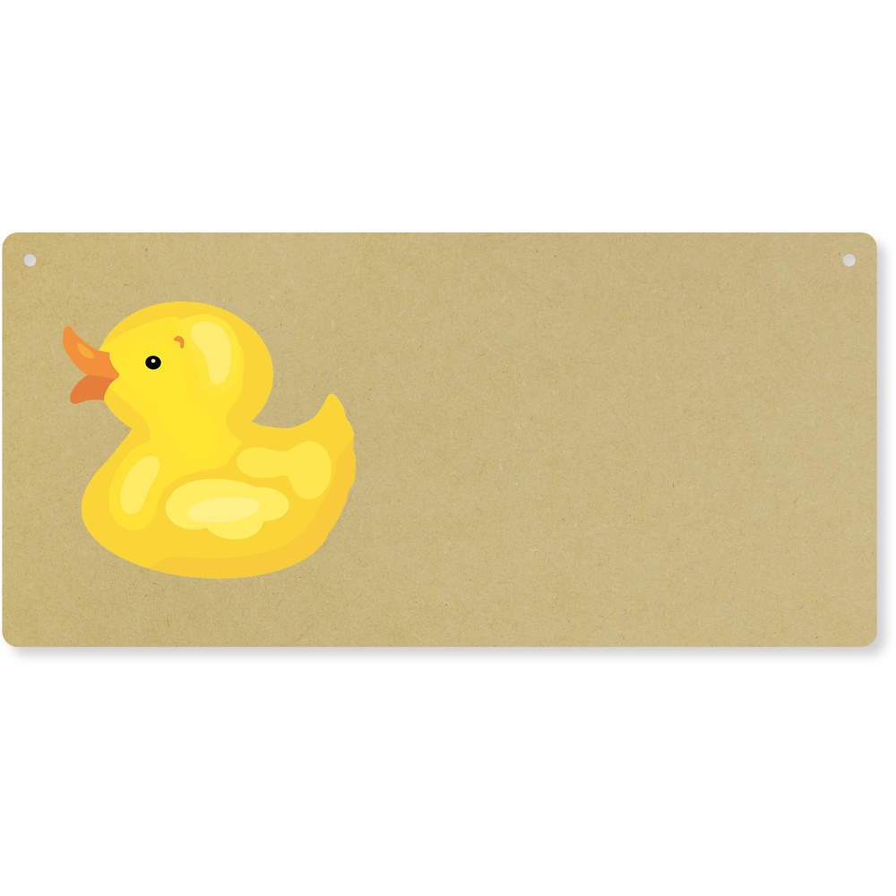 'Bath Toy Duck' Large Wooden Wall Plaque / Door Sign (DP00063361)