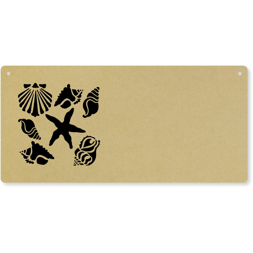 'Sea Shells & Starfish' Large Wooden Wall Plaque / Door Sign (DP00063432)