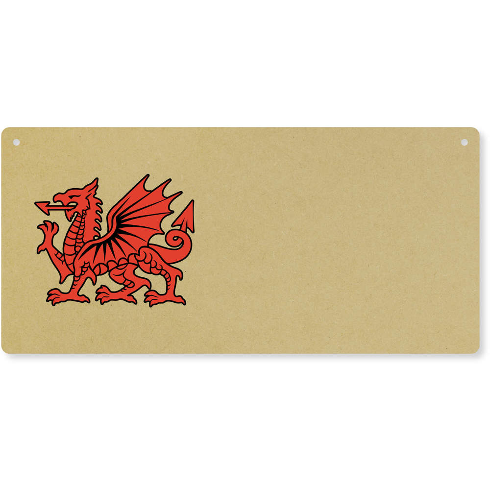 'Welsh Red Dragon' Large Wooden Wall Plaque / Door Sign (DP00063518)