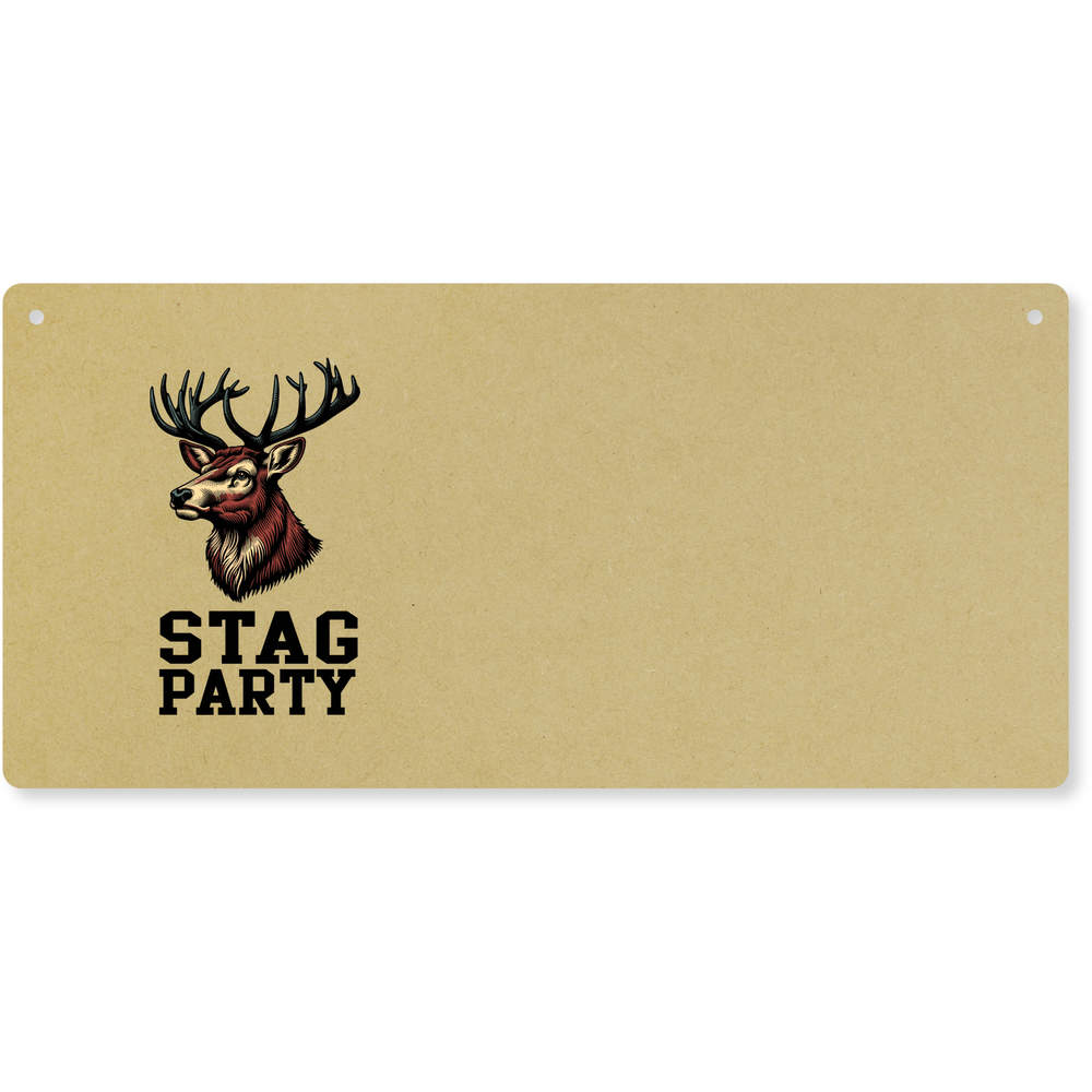 'Stag Party' Large Wooden Wall Plaque / Door Sign (DP00063552)