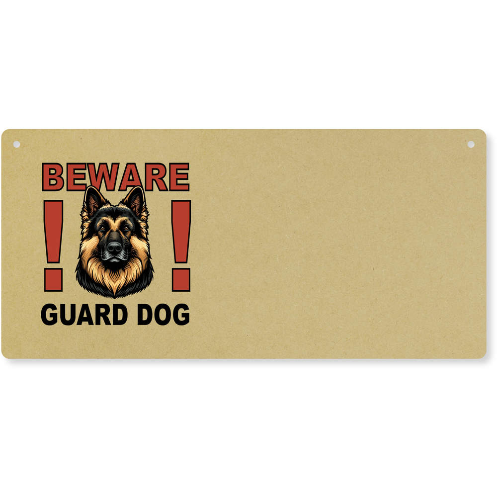 'Beware Guard Dog' Large Wooden Wall Plaque / Door Sign (DP00063615)
