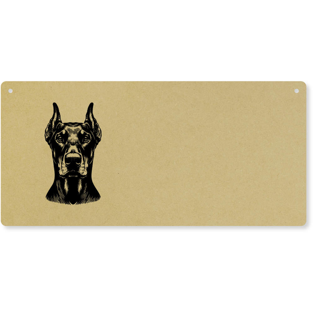 'Doberman Dog Portrait' Large Wooden Wall Plaque / Door Sign (DP00064469)