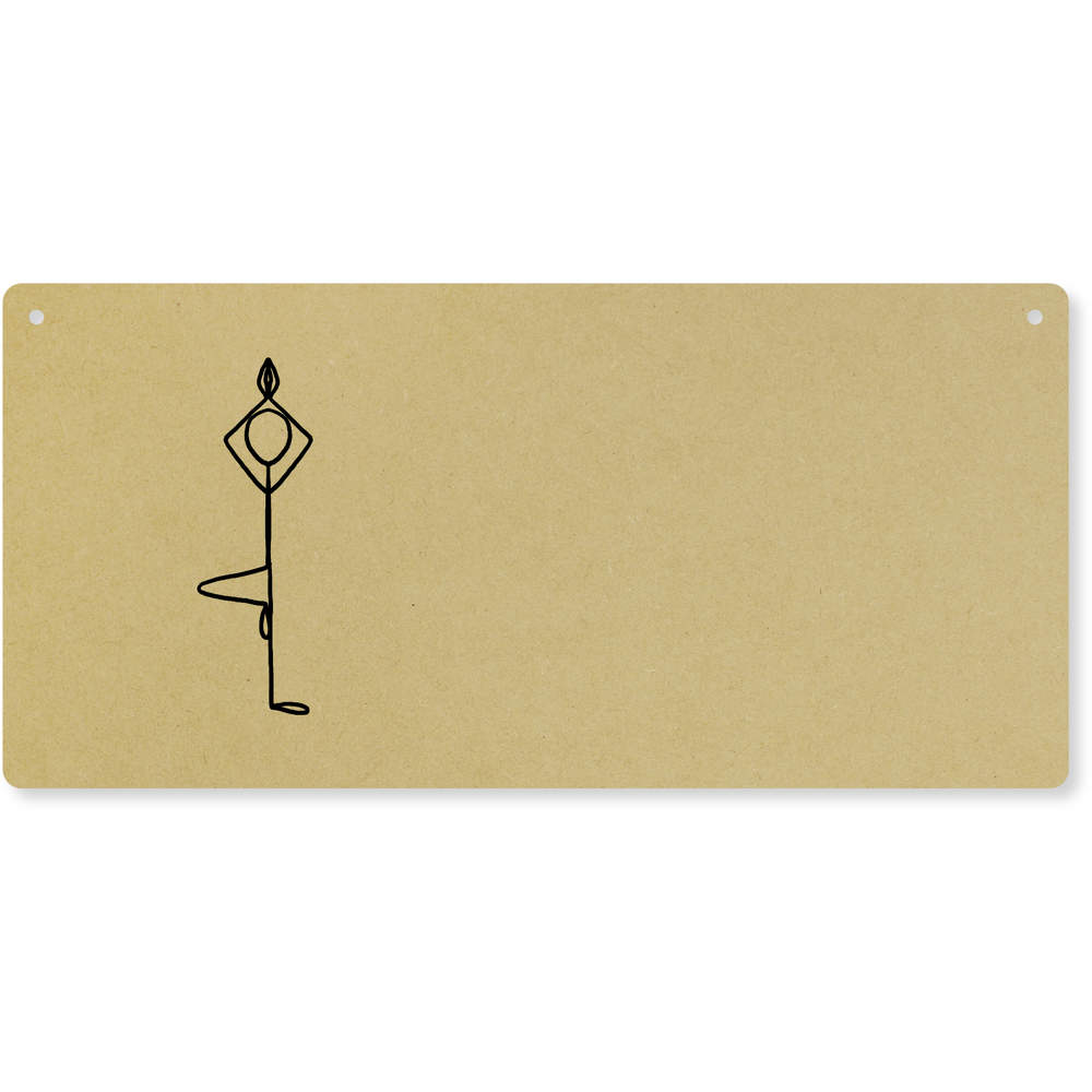 'Yoga Tree Pose' Large Wooden Wall Plaque / Door Sign (DP00064911)