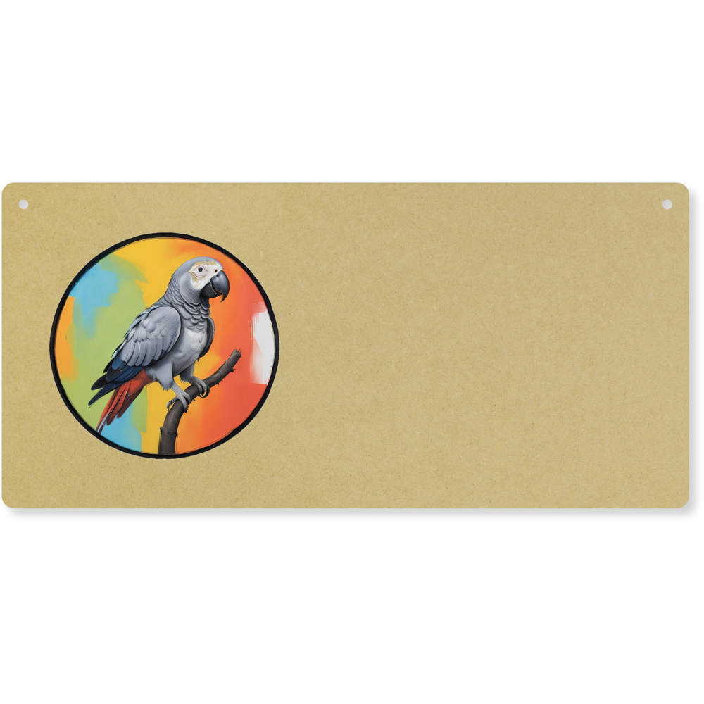 'African Grey Parrot' Large Wooden Wall Plaque / Door Sign (DP00065180)
