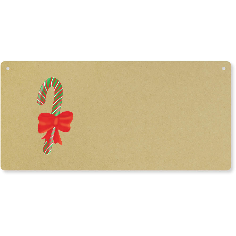 'Christmas Candy Cane With Red Bow' Large Wooden Wall Plaque / Door Sign (DP00065617)