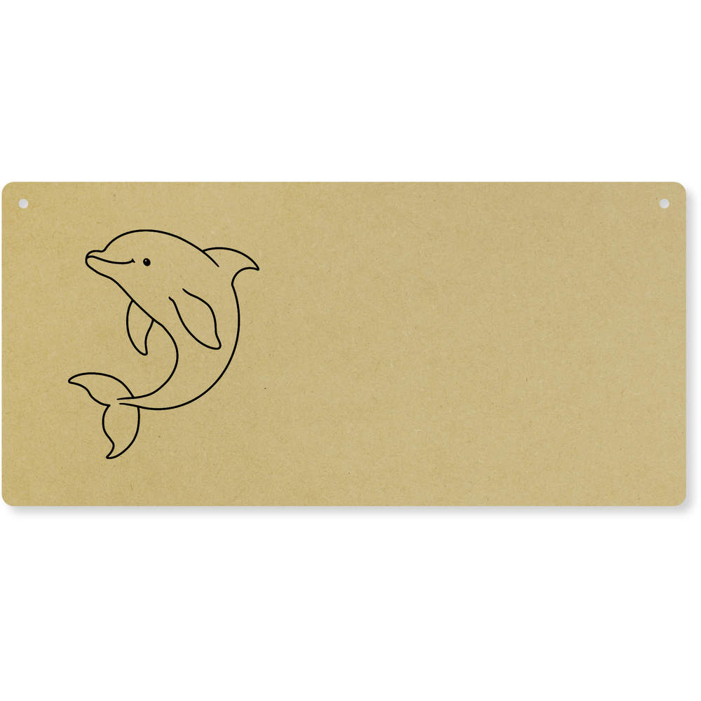 'Friendly Dolphin' Large Wooden Wall Plaque / Door Sign (DP00066041)