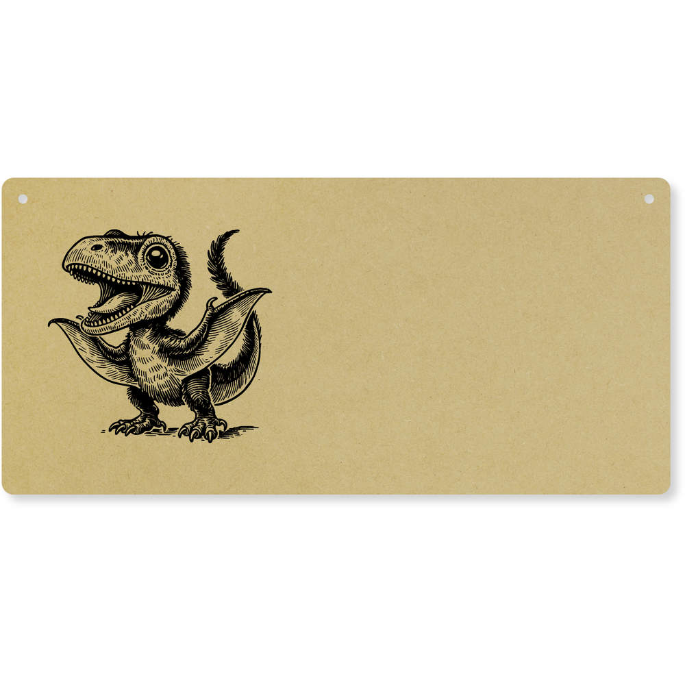 'Happy Baby Pterodactyl' Large Wooden Wall Plaque / Door Sign (DP00066167)