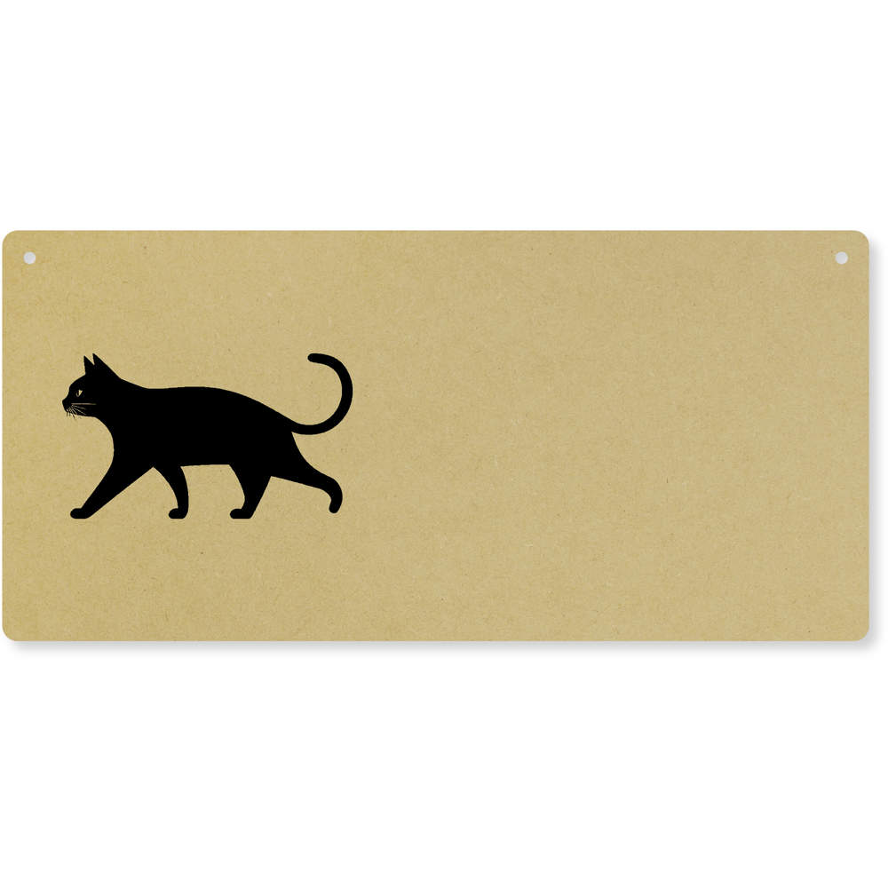 'Cat Walking Side View' Large Wooden Wall Plaque / Door Sign (DP00066319)