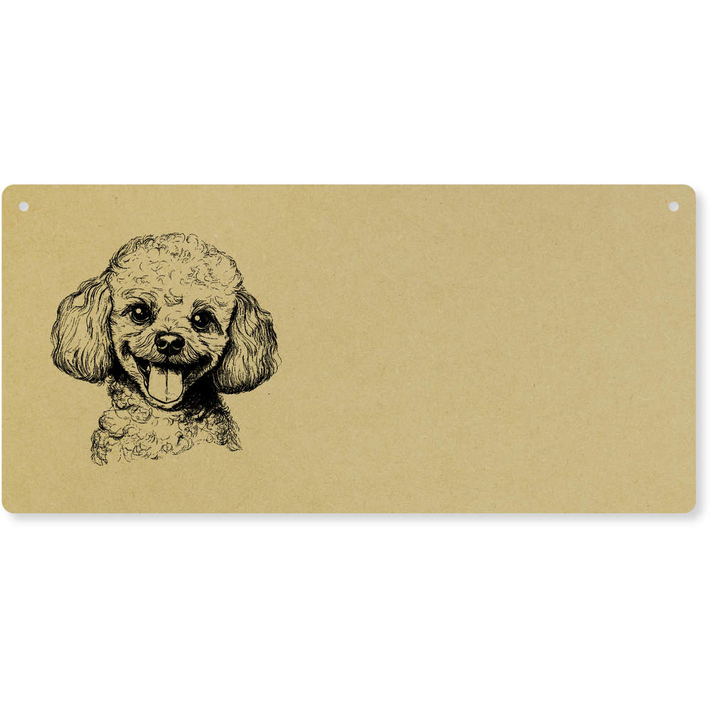 'Toy Poodle Portrait' Large Wooden Wall Plaque / Door Sign (DP00066539)