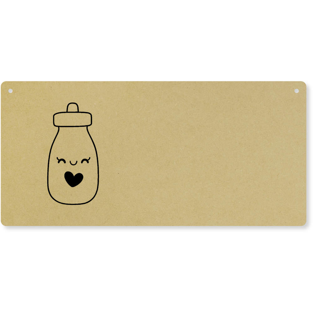 'Cute Baby Milk Bottle' Large Wooden Wall Plaque / Door Sign (DP00066627)