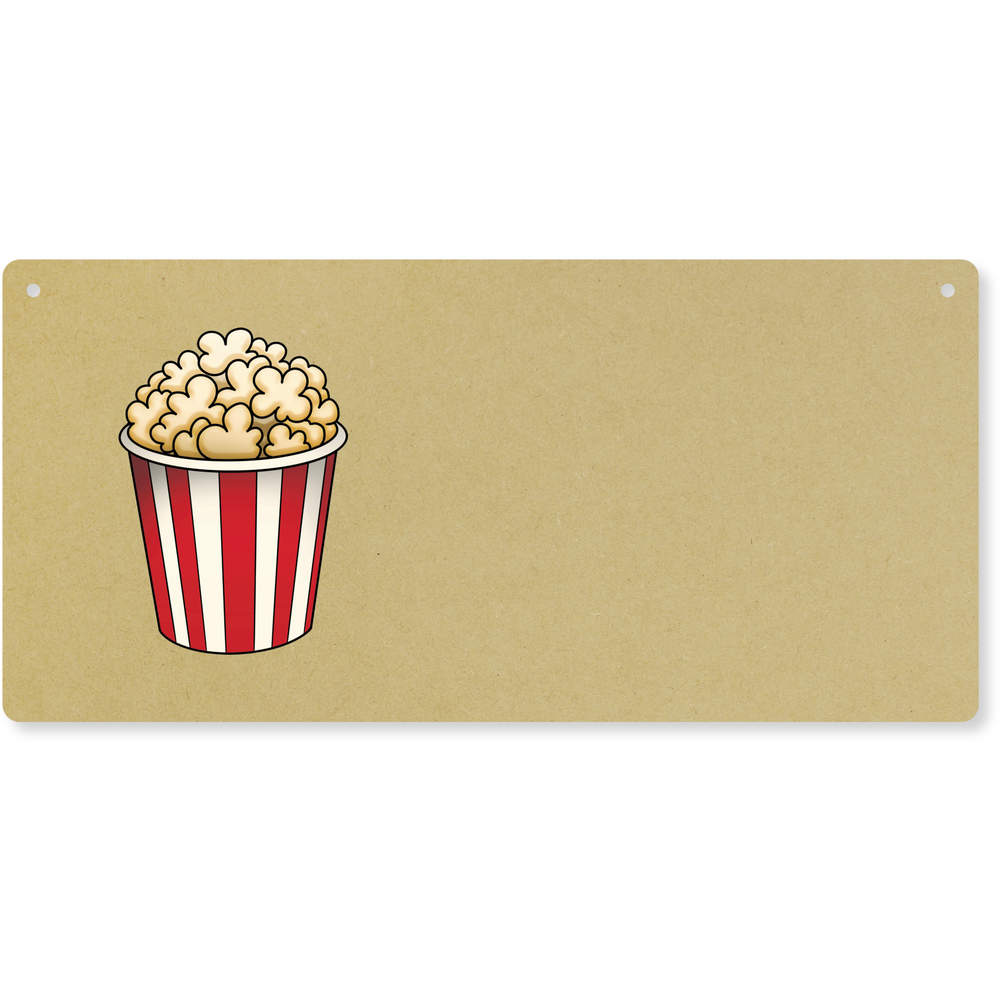 'Popcorn Bucket' Large Wooden Wall Plaque / Door Sign (DP00066716)