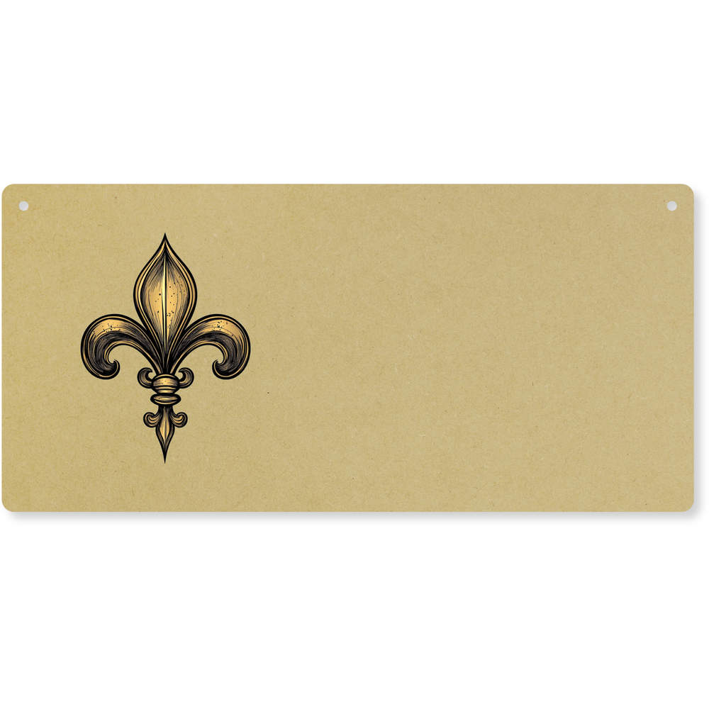 'Fleur De Lis' Large Wooden Wall Plaque / Door Sign (DP00067004)