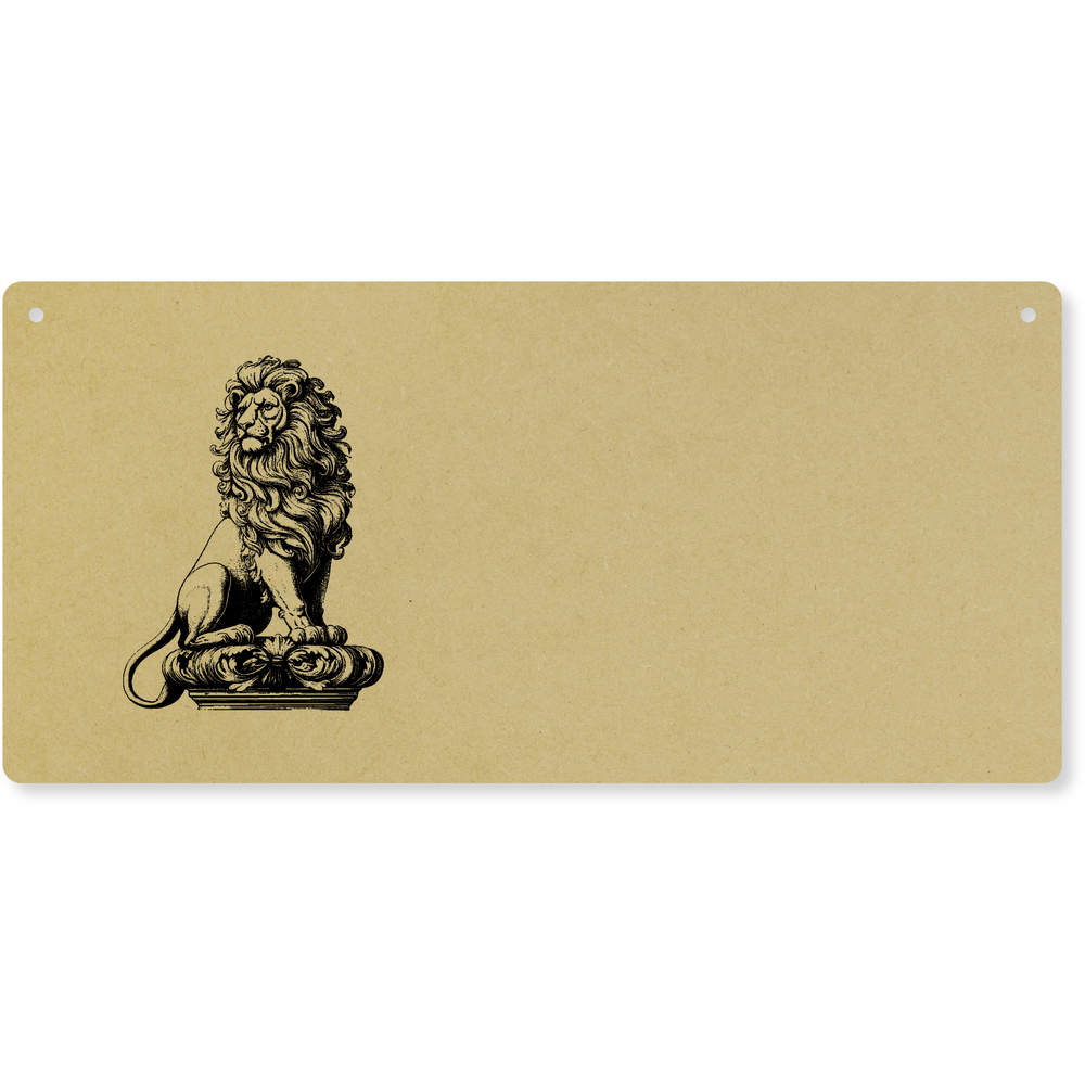 'Vintage Ornate Lion' Large Wooden Wall Plaque / Door Sign (DP00067042)