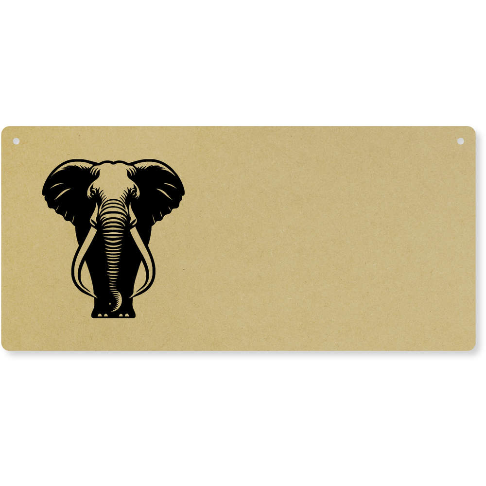 'Standing Elephant' Large Wooden Wall Plaque / Door Sign (DP00067102)