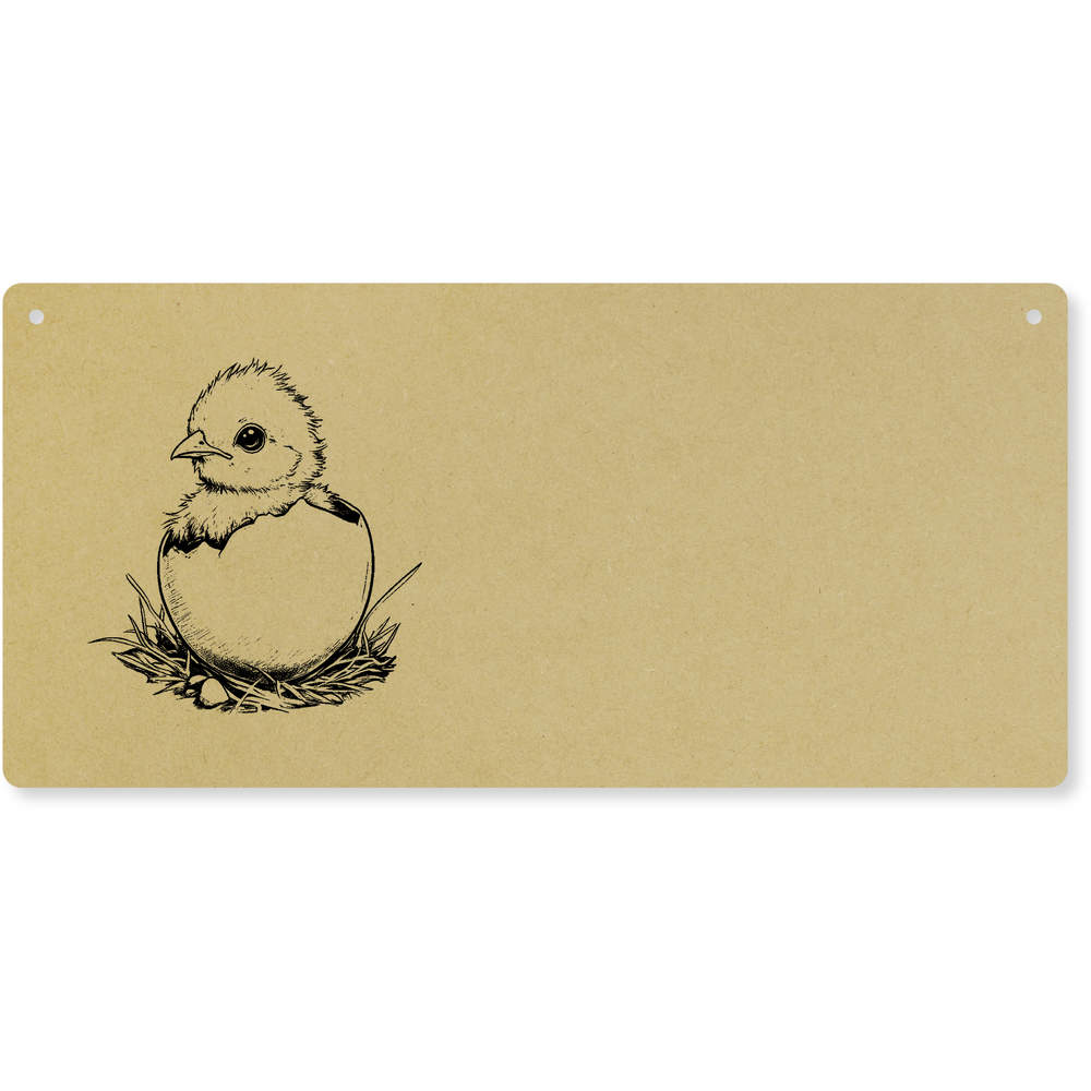 'Baby Chick Coming Out of Egg' Large Wooden Wall Plaque / Door Sign (DP00067425)