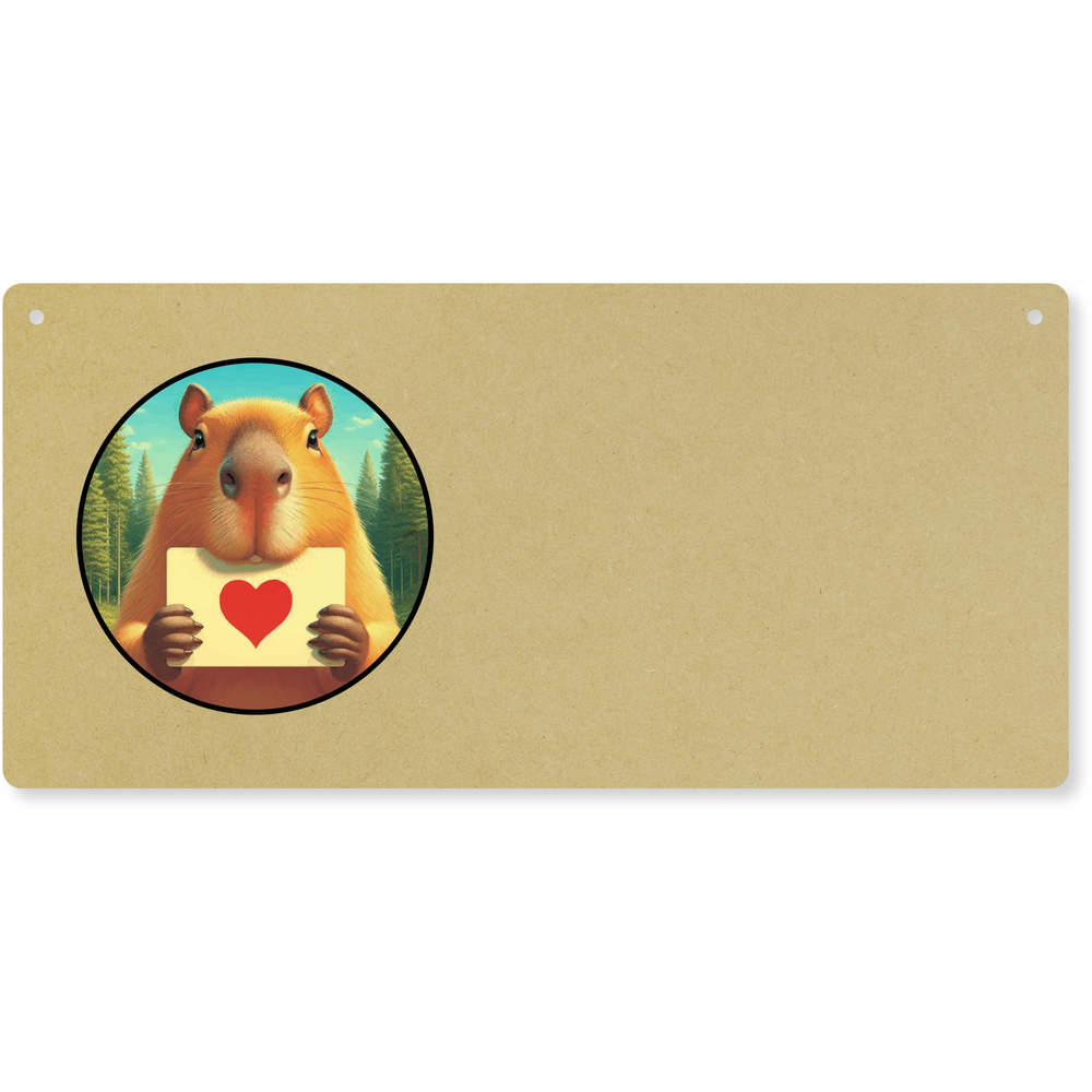 'Capybara Love Note' Large Wooden Wall Plaque / Door Sign (DP00067558)