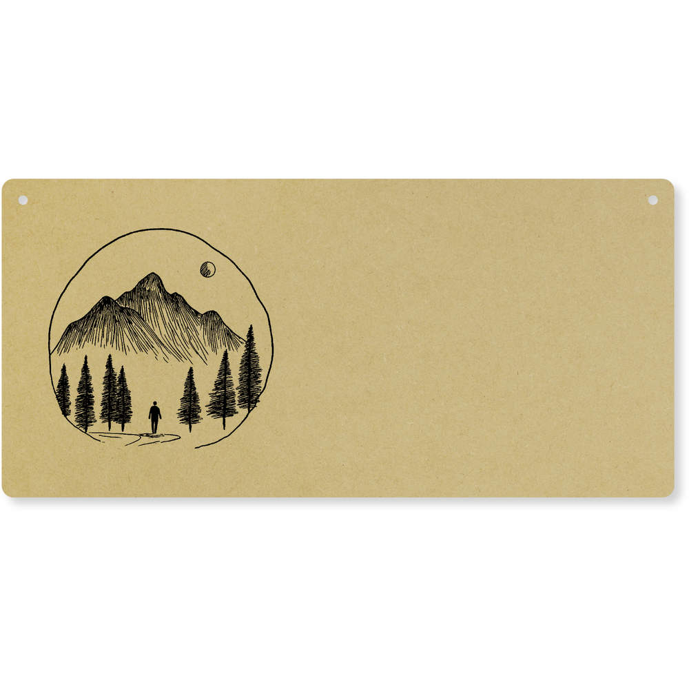 'Hiking In The Mountains' Large Wooden Wall Plaque / Door Sign (DP00067803)
