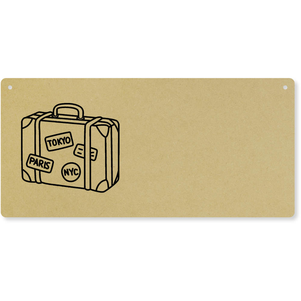 'Travel Suitcase' Large Wooden Wall Plaque / Door Sign (DP00067866)