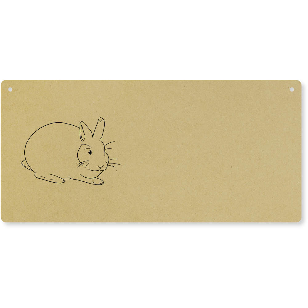 'Peace Bunny – Minimalist Rabbit Art' Large Wooden Wall Plaque / Door Sign (DP00068454)