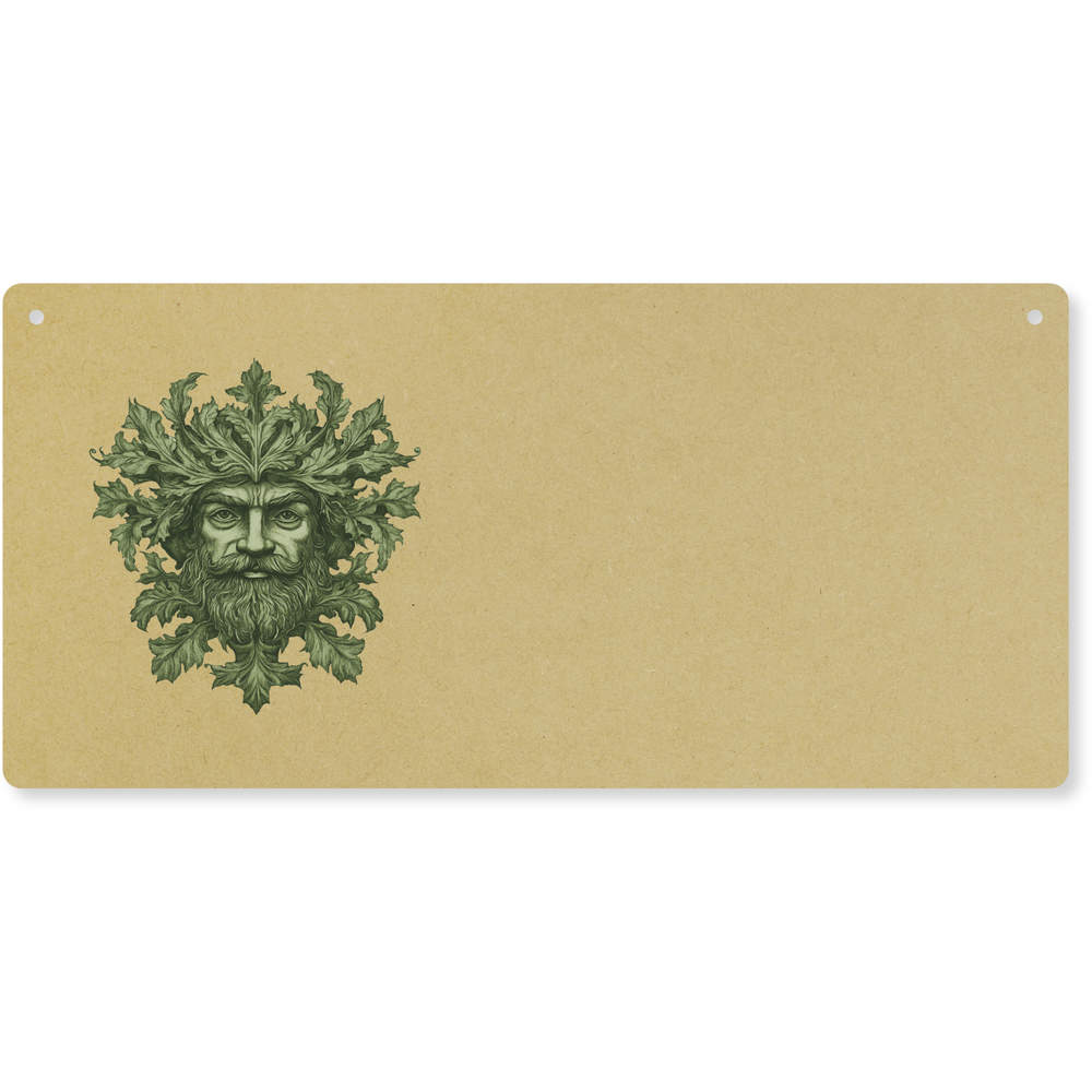 'Green Man Portrait' Large Wooden Wall Plaque / Door Sign (DP00068707)