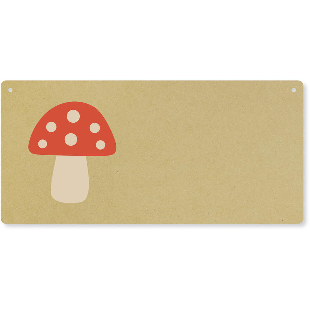 'Mushroom' Large Wooden Wall Plaque / Door Sign (DP00069249)