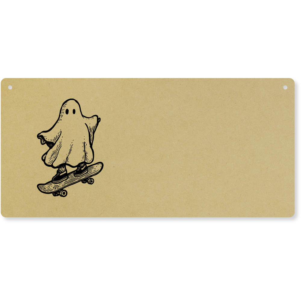 'Ghost on Skateboard' Large Wooden Wall Plaque / Door Sign (DP00069587)