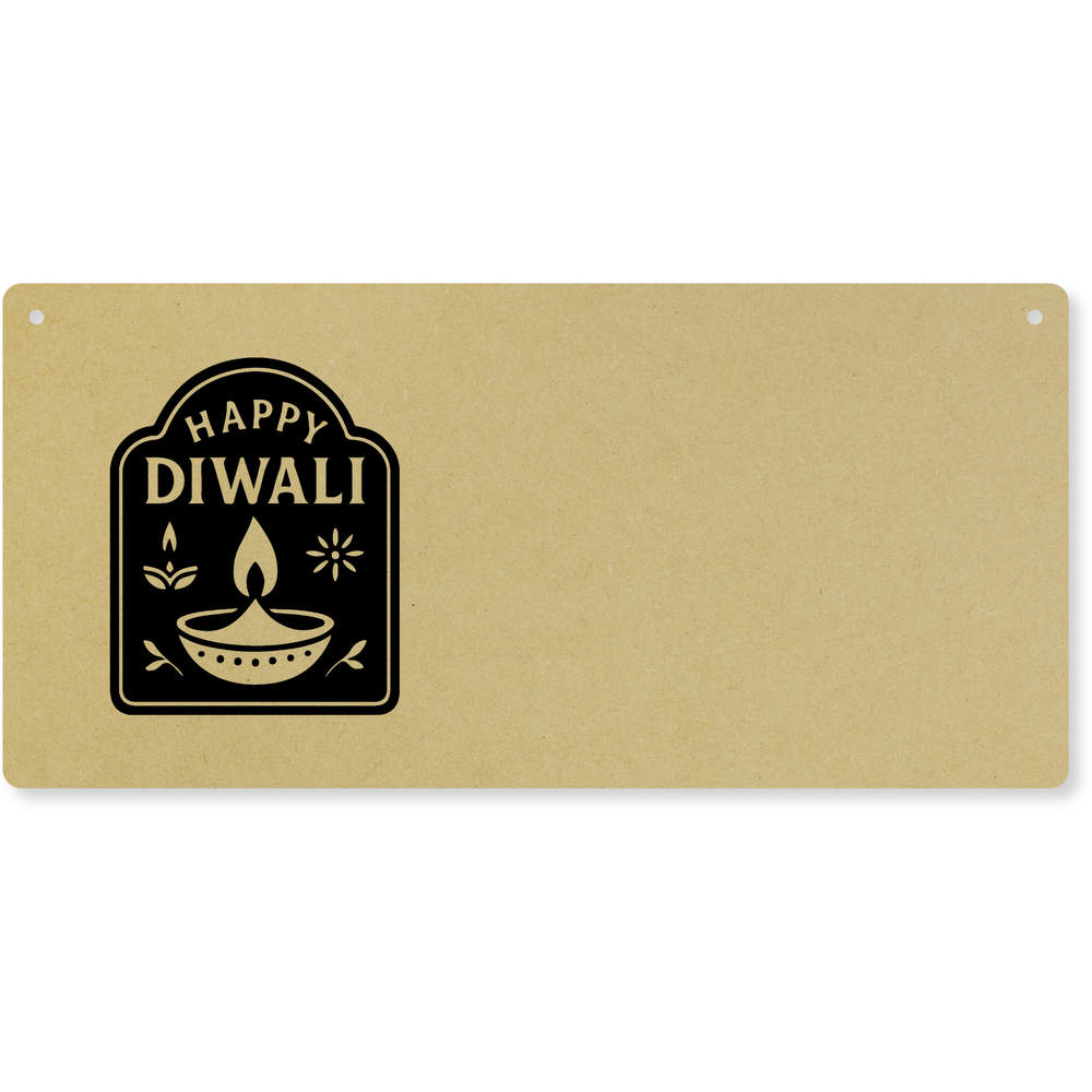 'Happy Diwali Celebratory Design' Large Wooden Wall Plaque / Door Sign (DP00069758)