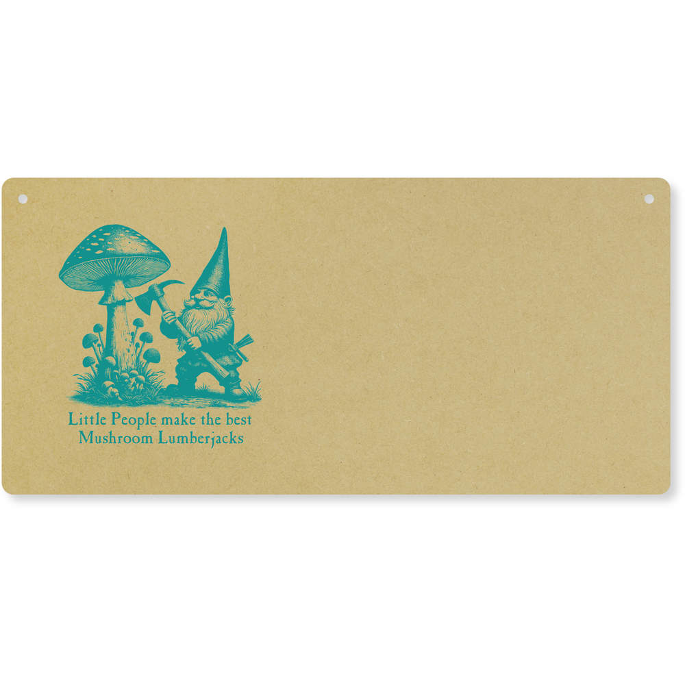 'Mushroom Lumberjack Gnome' Large Wooden Wall Plaque / Door Sign (DP00070409)