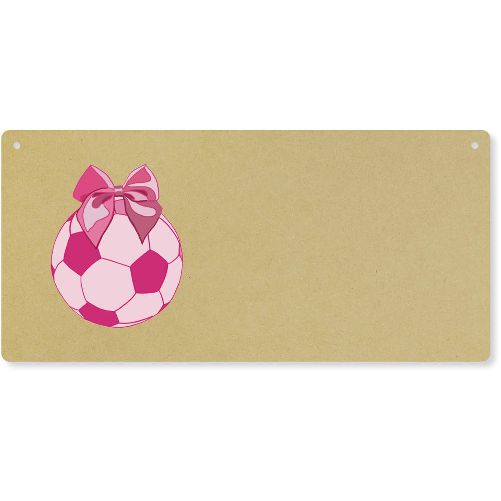'Pink Football' Large Wooden Wall Plaque / Door Sign (DP00070441)