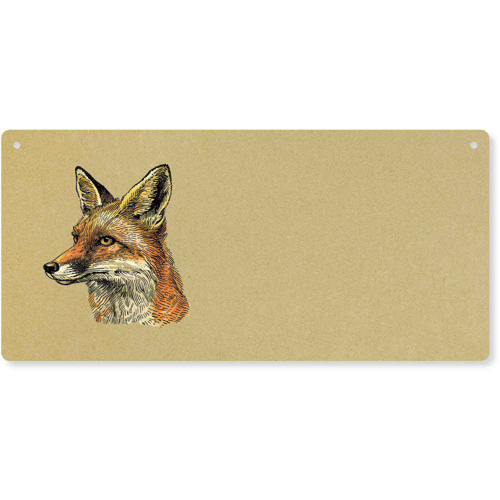'Vintage Fox Portrait' Large Wooden Wall Plaque / Door Sign (DP00070461)
