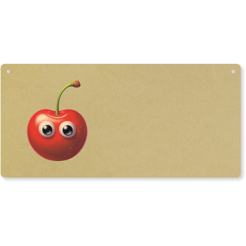 'Funny Cherry Face' Large Wooden Wall Plaque / Door Sign (DP00070703)