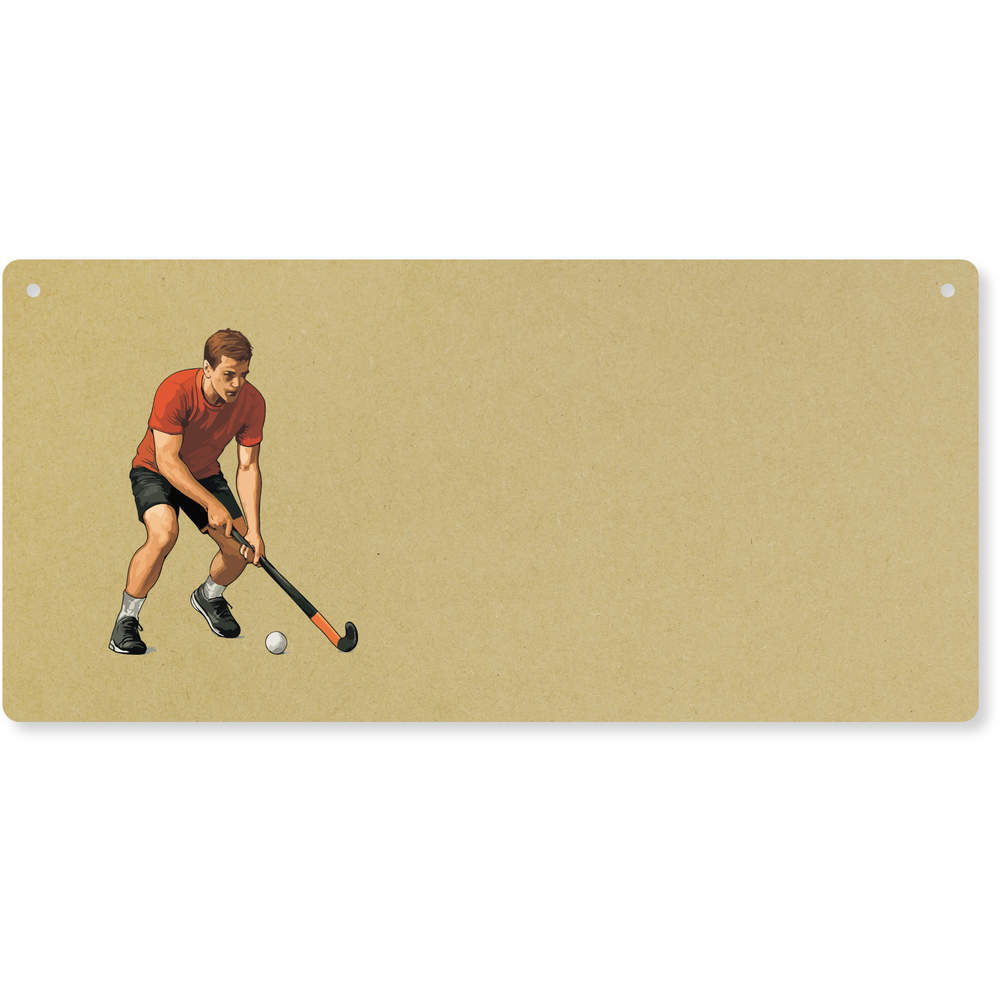 'Field Hockey Player' Large Wooden Wall Plaque / Door Sign (DP00070845)