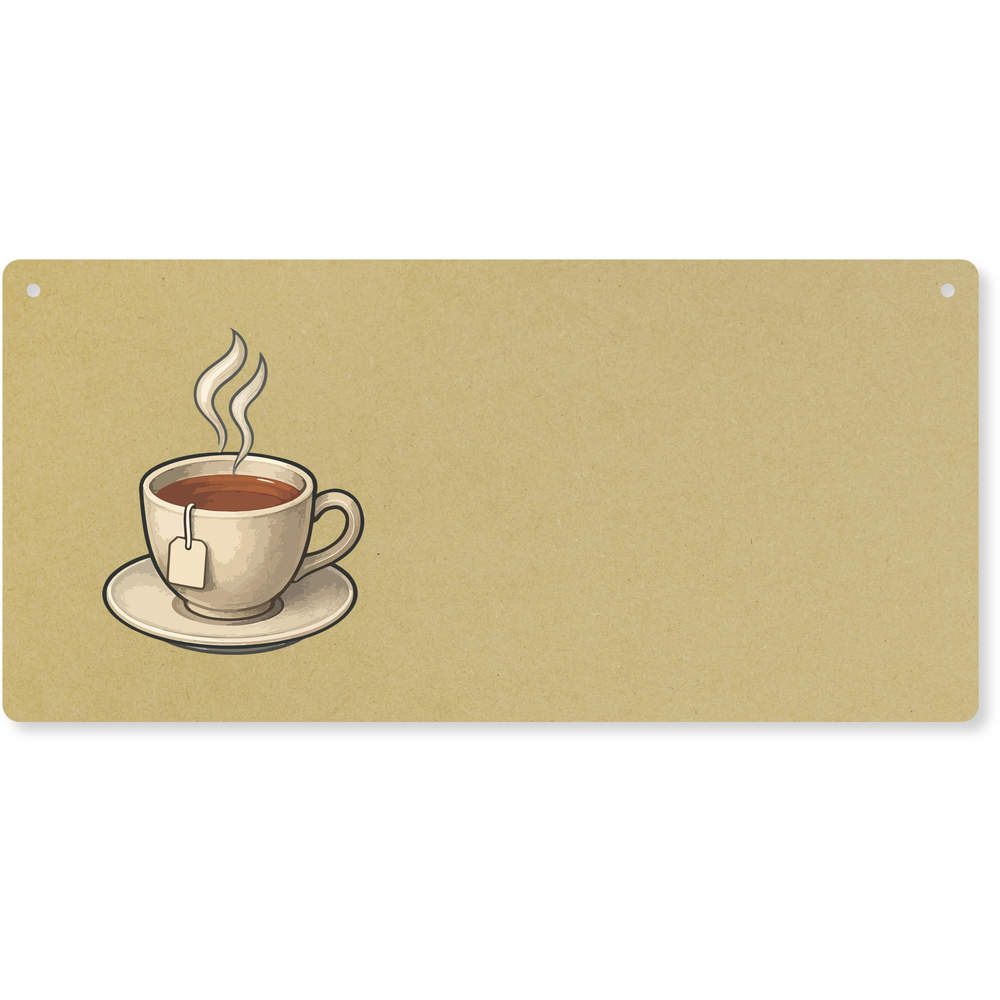'Hot Cup of Tea' Large Wooden Wall Plaque / Door Sign (DP00070876)
