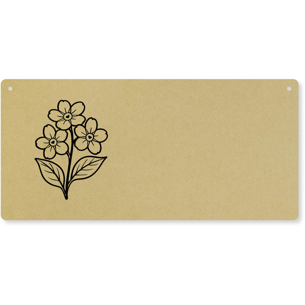 'Three Forget Me Not Flowers' Large Wooden Wall Plaque / Door Sign (DP00070902)