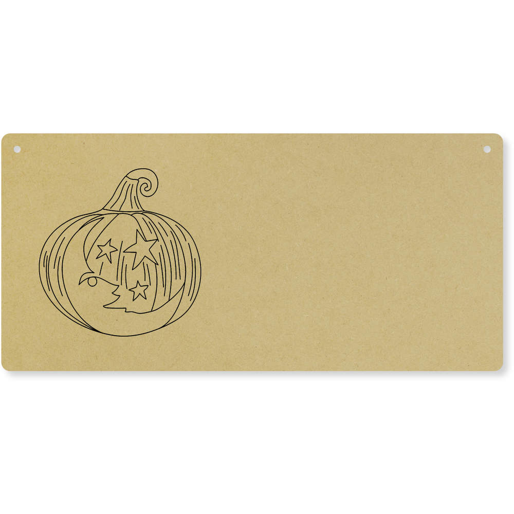 'Pumpkin & Moon' Large Wooden Wall Plaque / Door Sign (DP00071044)