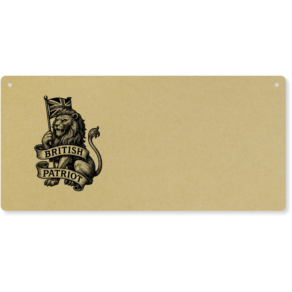 'British Patriot Lion' Large Wooden Wall Plaque / Door Sign (DP00071325)