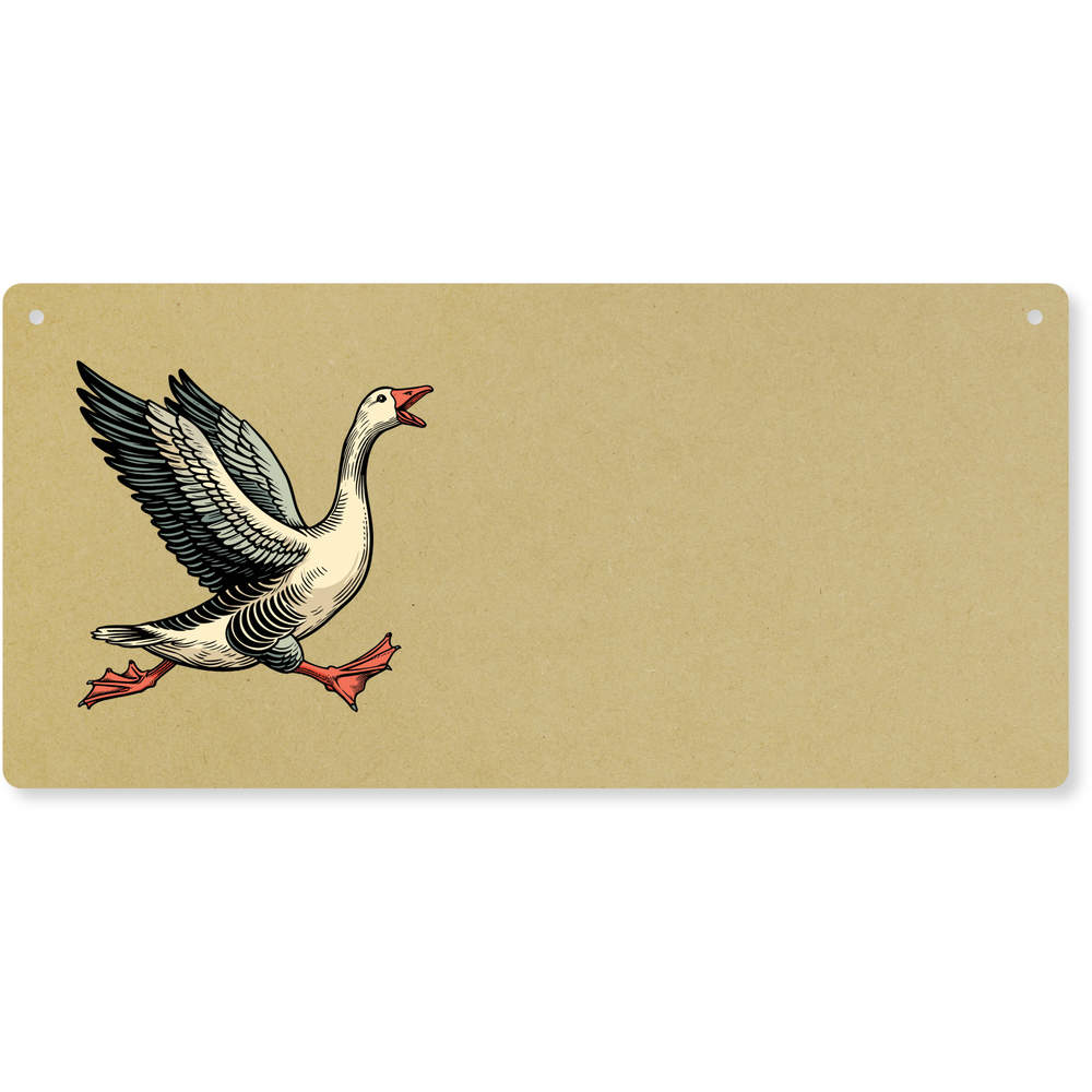 'Angry Goose Running' Large Wooden Wall Plaque / Door Sign (DP00071543)
