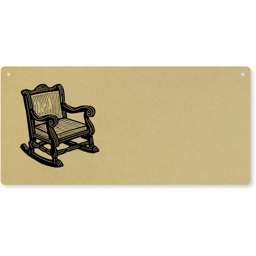'Vintage Rocking Chair' Large Wooden Wall Plaque / Door Sign (DP00071692)